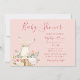 Invitación Bebé Niña Guión Rosado Bebé Elegante