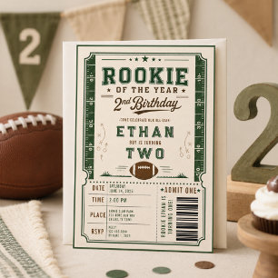 Invitación Bebé niño cumpleaños número 2 Rookie de Fútbol Ant