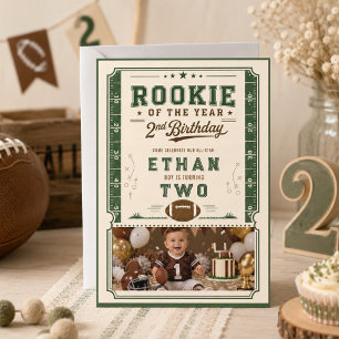 Invitación Bebé niño cumpleaños número 2 Rookie de Fútbol Ant