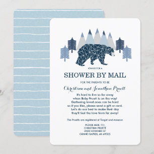 Invitación Bebé Niño de oso moderno ducha de bebé por correo