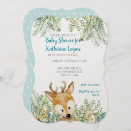 Invitación Bebé niño ducha Carpintería Animales Deer Forest F