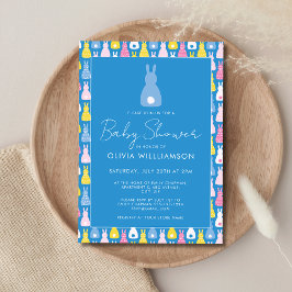 Invitación Bebé niño shower de conejo
