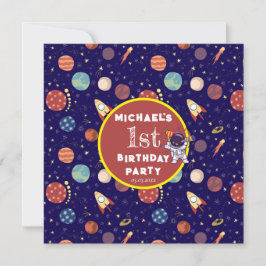 Invitación Bebé niños astronautas en cualquier fiesta de cump
