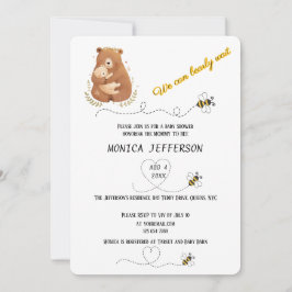 Invitación Bebé Oso Que Podemos Embarazar Esperar Personaliza