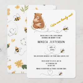 Invitación Bebé Oso Que Podemos Embarazar Esperar Personaliza