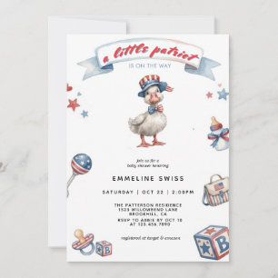 Invitación Bebé Patriota Pequeño Ganso Cumpleaños 4 de Julio
