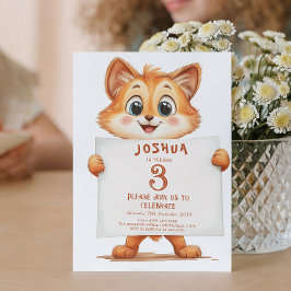 Invitación Bebé pequeño Fox y Fiesta de cumpleaños de niños d