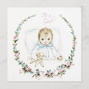 Invitación Bebé Pink Vintage Baby Shower