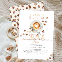 Bebé prepara café Baby Shower | Editable