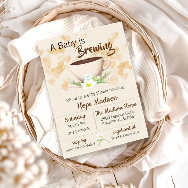 Invitación Bebé prepara café invitando a Baby Shower (Subido por el creador)