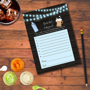 Invitación Bebé preparando azul adivina el juego de la ducha 