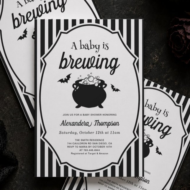 Invitación Bebé preparando la fiesta de Halloween para el beb (Subido por el creador)
