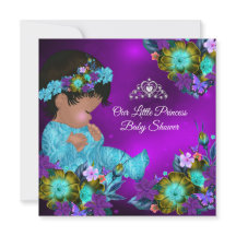 Bebé Princesa Cumpleaños Azul Teal Morado Niña Étn