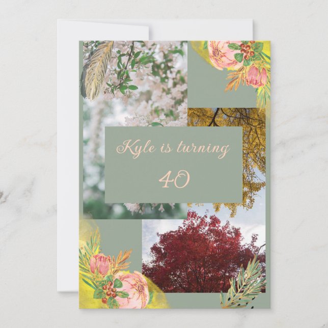 Invitación Bebé Proteas Rosa 40 (Anverso)