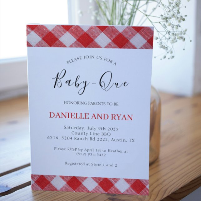 Invitación Bebé Q Baby Shower Barbecuer controlado rojo (Subido por el creador)