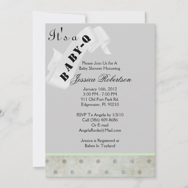 Invitación Bebé Q Bar-B-Q, cortado (Anverso)