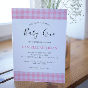 Invitación Bebé Q Chica de barbacoa de Baby Shower revisado r