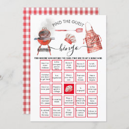 Invitación Bebé-Q Shower encuentra el BINGO invitado