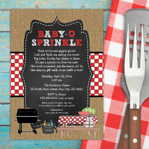 Invitación Bebé Q Sprinkle, BBQ Baby Sprinkle Shower, babyq
