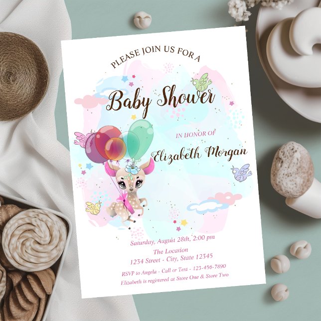 Invitación Bebé Querido, Globos, Watercol Splash Baby Shower (Subido por el creador)