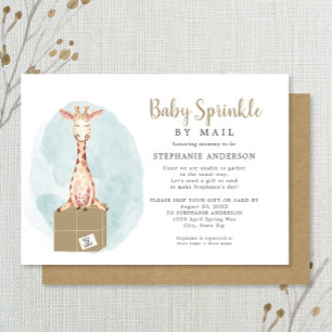 Invitación Bebé rociado por correo - jirafa neutral + caja