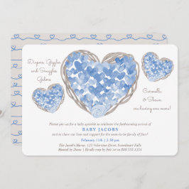 Invitación Bebé rociando corazones de amor rusos Baby Shower