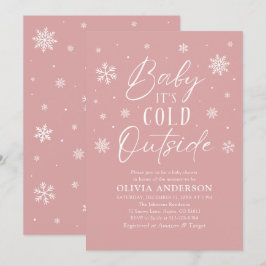 Invitación Bebé rosa de invierno hace frío fuera de Baby Show