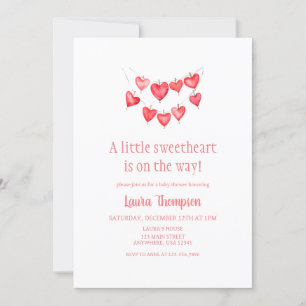 Invitación Bebé Rosa de San Valentín