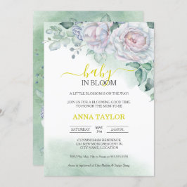 Invitación Bebé Rosa en un Baby Shower floral