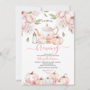 Invitación Bebé rosa está preparando Baby Shower para la caíd