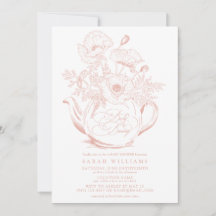 Bebé rosa floral está preparando ducha Chica venec