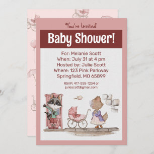 Invitación Bebé rosa lindo Baby Shower
