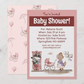Invitación Bebé rosa lindo Baby Shower