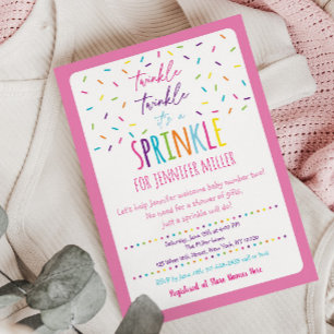 Invitación Bebé rosa rociado