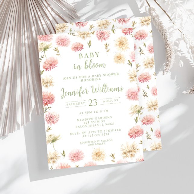 Invitación Bebé rosa rosa negro pastel en ducha de sangre Inv (Subido por el creador)