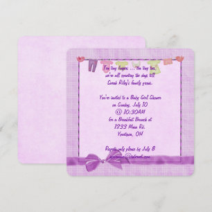 Invitación Bebé rosa Shower