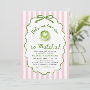 Invitación Bebé Rosa Verde Te amamos tanto Fiesta de Bebé Mat