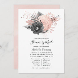 Invitación Bebé rosa y carbón vegetal o ducha de novia por co