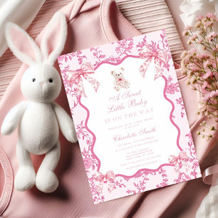 Invitación Bebé rosa y turbio ducha Vintage Floral Fantástico