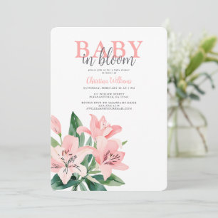 Invitación Bebé rosado en Baby Shower, Chica de sangre
