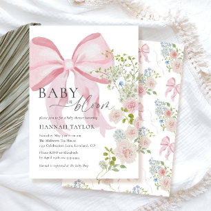 Invitación Bebé rosado en Baby Shower en sangre