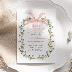 Invitación Bebé rosado en Baby Shower en sangre