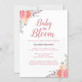 Invitación Bebé rosado en sangre en Baby Shower