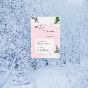 Invitación Bebé rosado: está frío fuera de Baby Shower