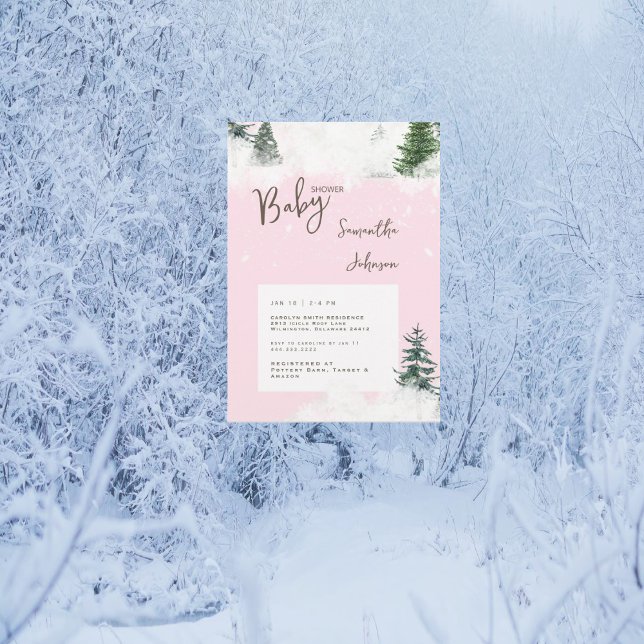 Invitación Bebé rosado: está frío fuera de Baby Shower (Subido por el creador)