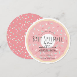 Invitación Bebé rosado rociando ducha por correo