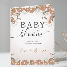 Invitación Bebé rústico de margarita en una ducha de sangre N