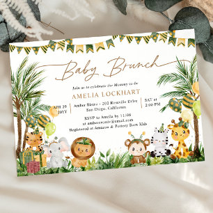 Invitación Bebé salvaje de animales salvajes Safari Brunch