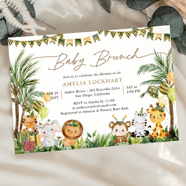 Invitación Bebé salvaje de animales salvajes Safari Brunch (Subido por el creador)