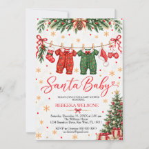Bebé Santa Rojo ducha de bebé de Navidad